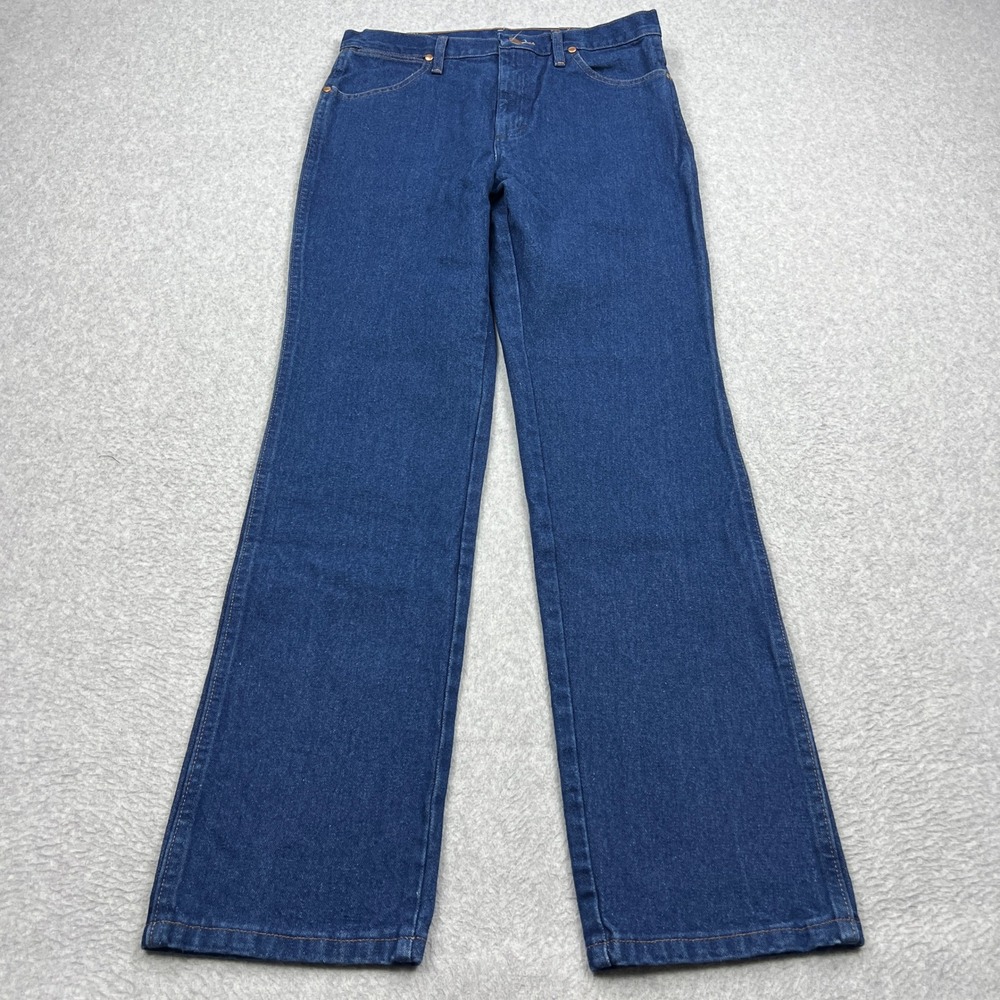 Wrangler Cowboy Cut Jeans Mens 32x34 Blue Dark Wash Denim Slim Fit Cotton 936PWD